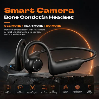 🎧Smart Open-Ear Camera Headset – Hands-Free POV Recording & Audio
