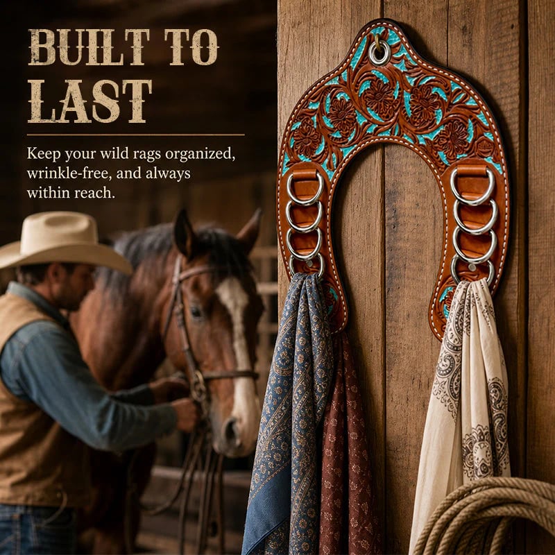🔥 Handmade Leather Horseshoe Wild Rag Holder