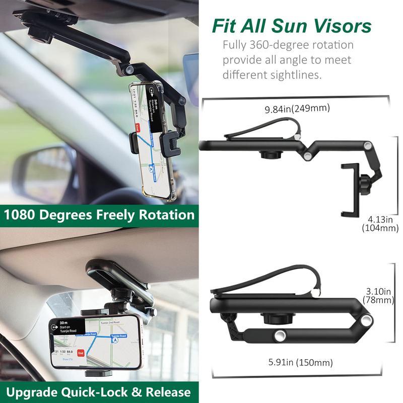 📱1080° Adjustable Car Sun Visor Phone Holder