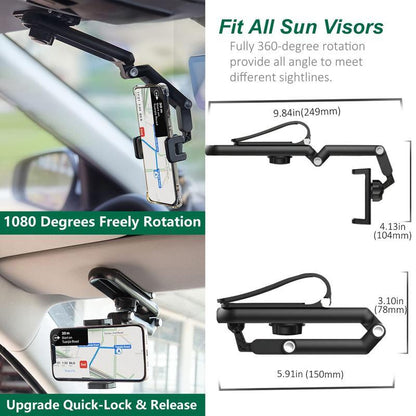 📱1080° Adjustable Car Sun Visor Phone Holder