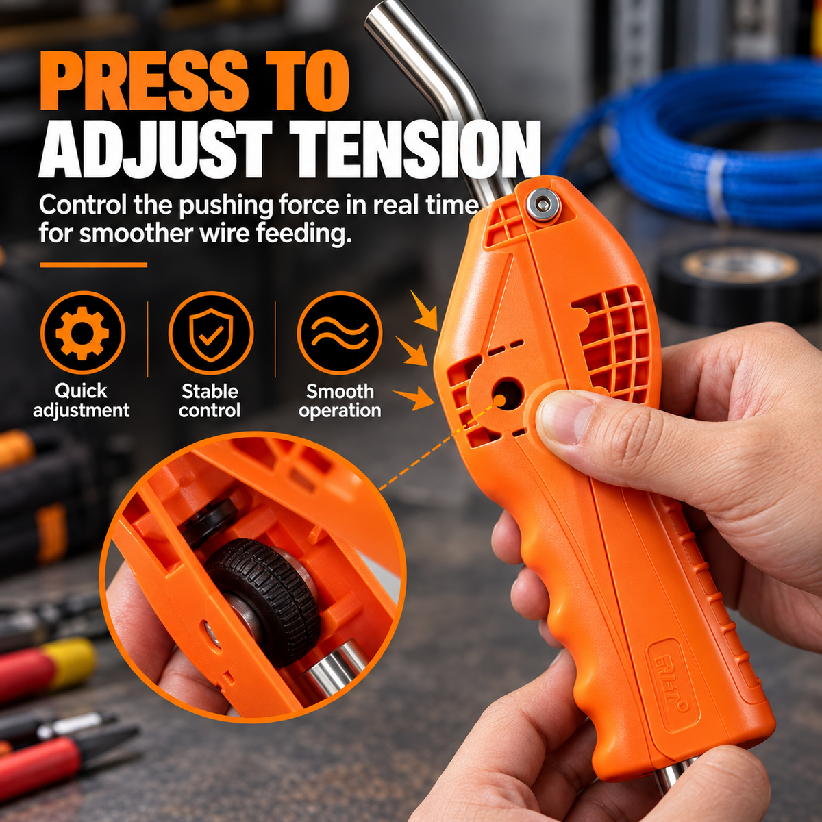 ⚡ Electrician Wire Pulling Assist Tool – Adjustable Tension Cable Feeder