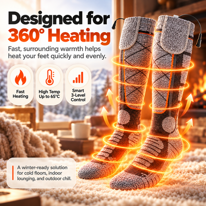 🔥Rechargeable Heated Socks – 3-Level 5V Over-the-Calf Winter Warmers