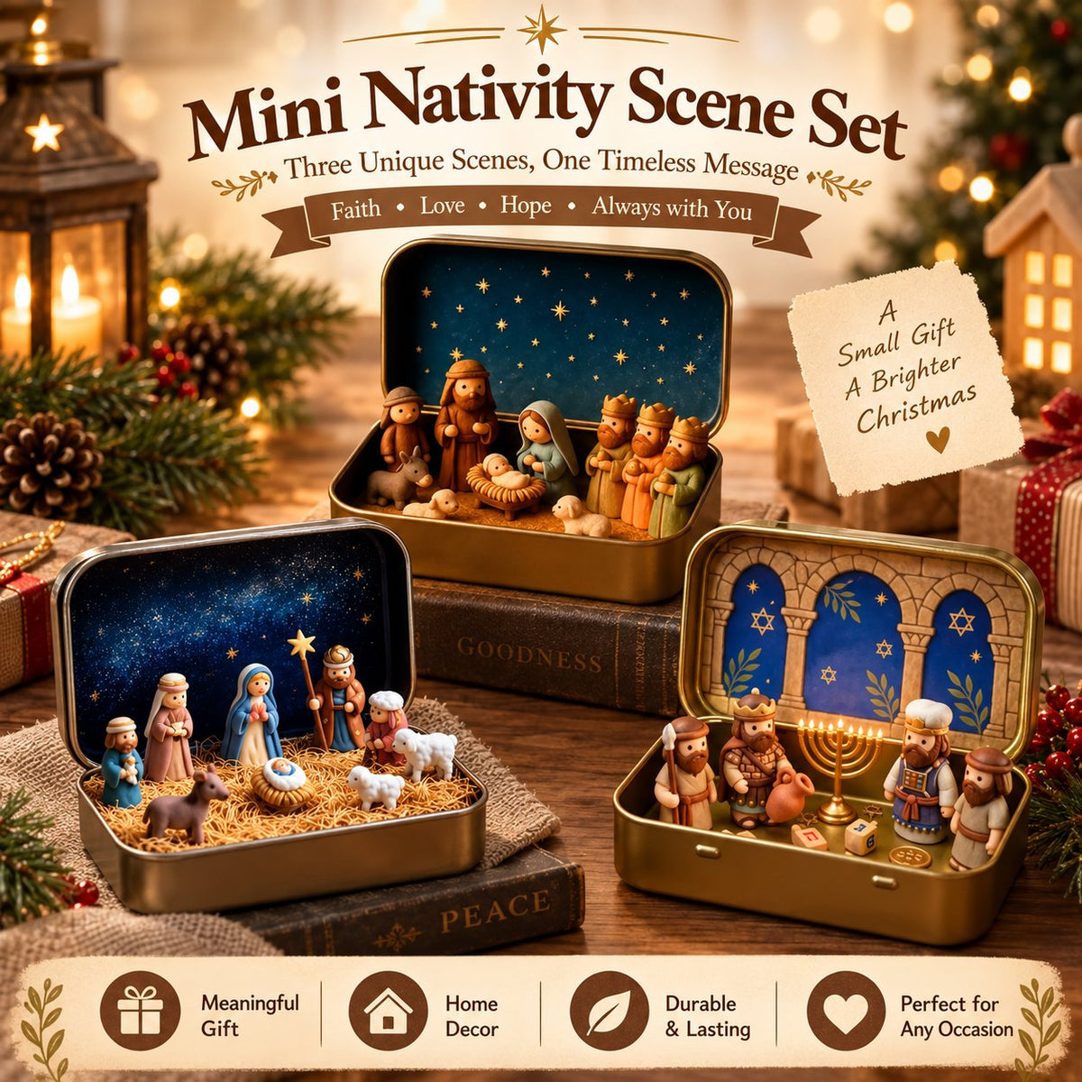 🔥HOT SALE 49% OFF - ✝️Religious Pocket-Size Mini Nativity Scene Set with Storage Box