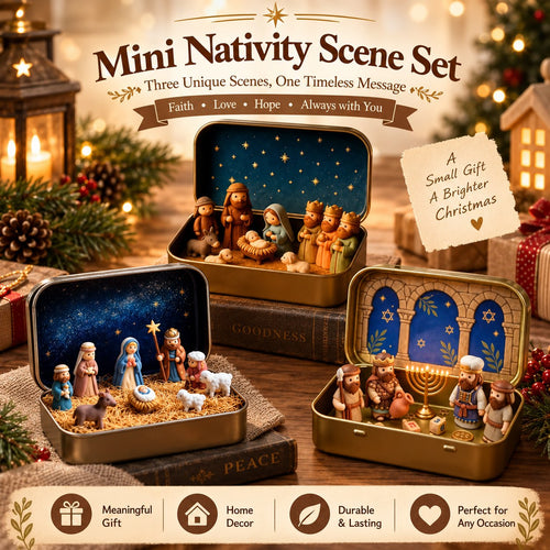 🔥HOT SALE 49% OFF - ✝️Religious Pocket-Size Mini Nativity Scene Set with Storage Box