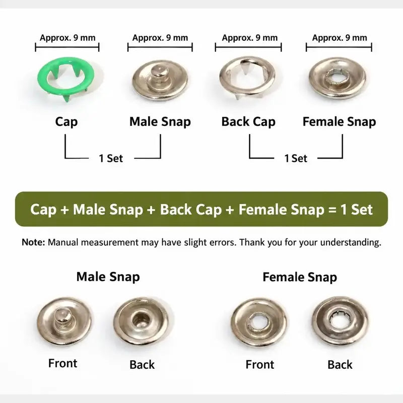 🧵✨ No-Sew Snap Button Kit with Hand Press Pliers 🌈🔧 — Product image 14