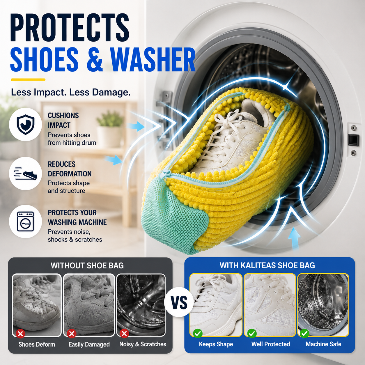 👟No-Scrub Shoe Washing Bag – Clean & Protect Your Sneakers In The Washing Machine
