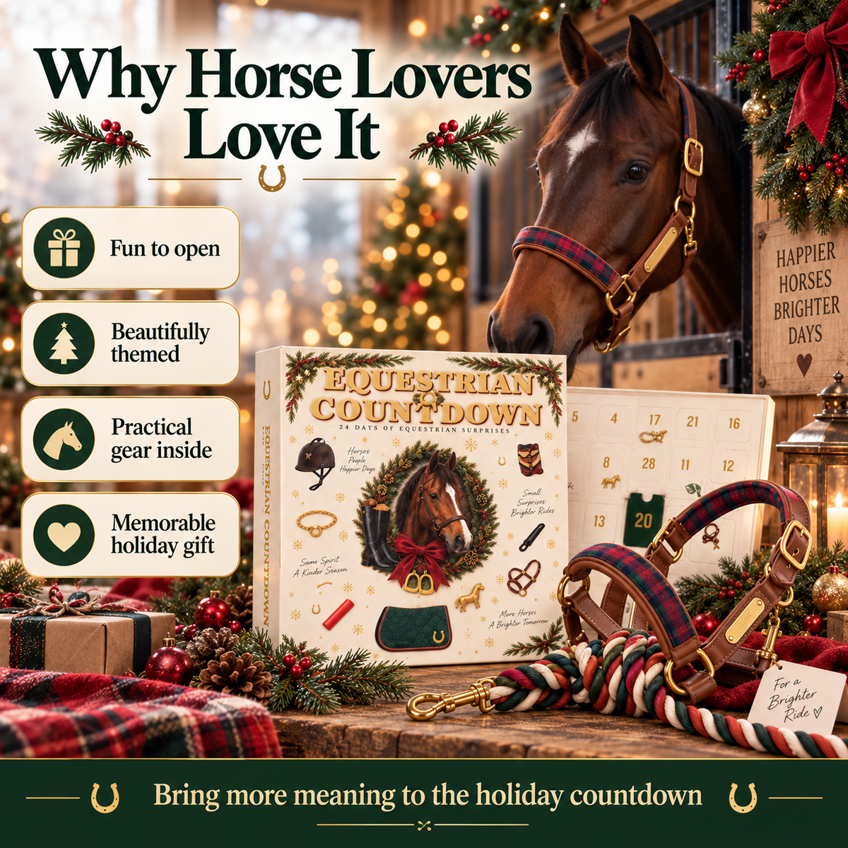 🐎24-Day Equestrian Advent Calendar – Christmas Countdown Gift for Horse Lovers