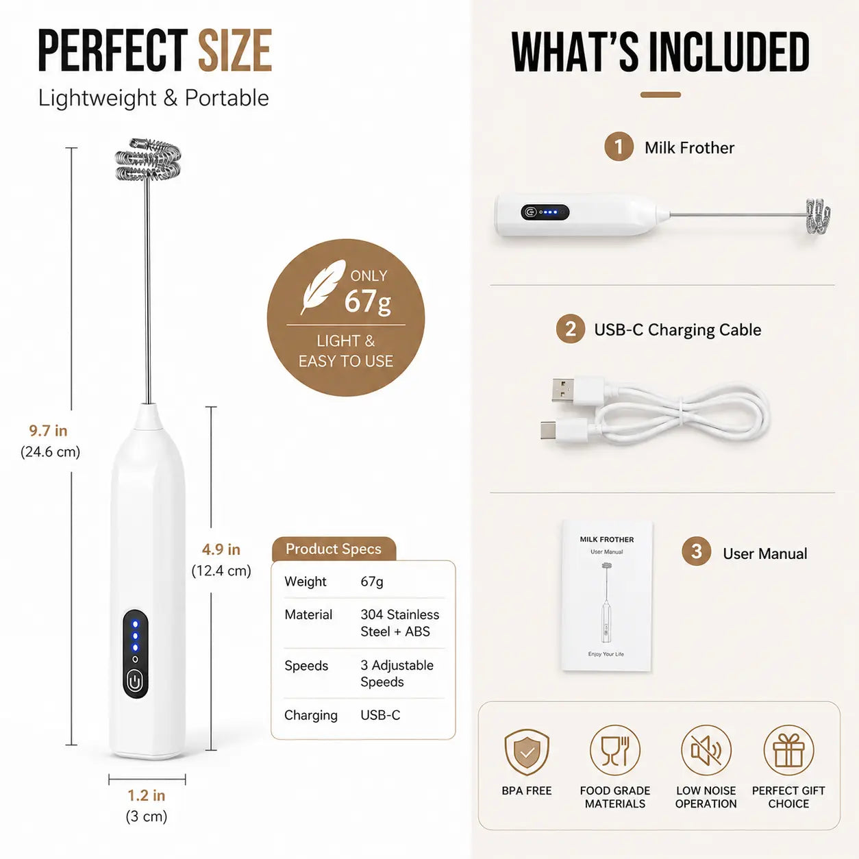 ⚡️Electric Milk Frother Handheld