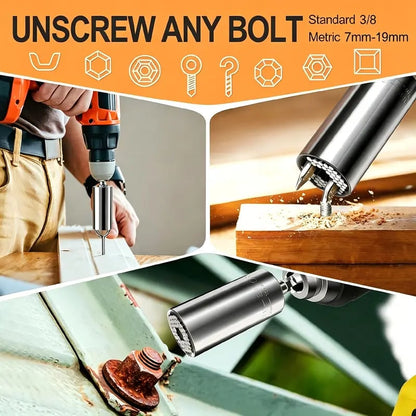 🔧 Universal Socket Tools – Grip Socket Set with Power Drill Adapter