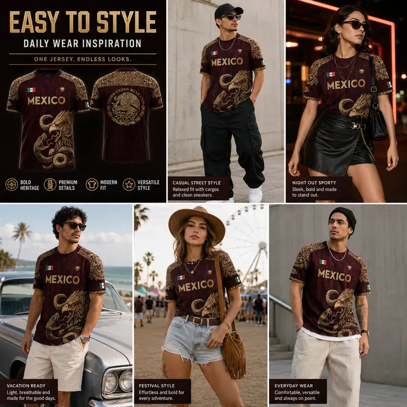 Mexico Heritage Eagle Jersey | Premium Aztec Performance Shirt S-5XL