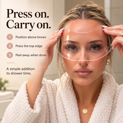 💗 Clear Stick-On Lash Shower Shield – Reusable Curved Eyelash Splash Guard for Hair Washing & Lash Extensions | 30/50/100 PCS ✨