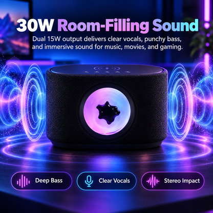 🎵✨ 30W Magnetic Fluid Bluetooth Speaker | Sound-Reactive Ferrofluid Display, RGB Lights & Wireless Charging 🔊⚡