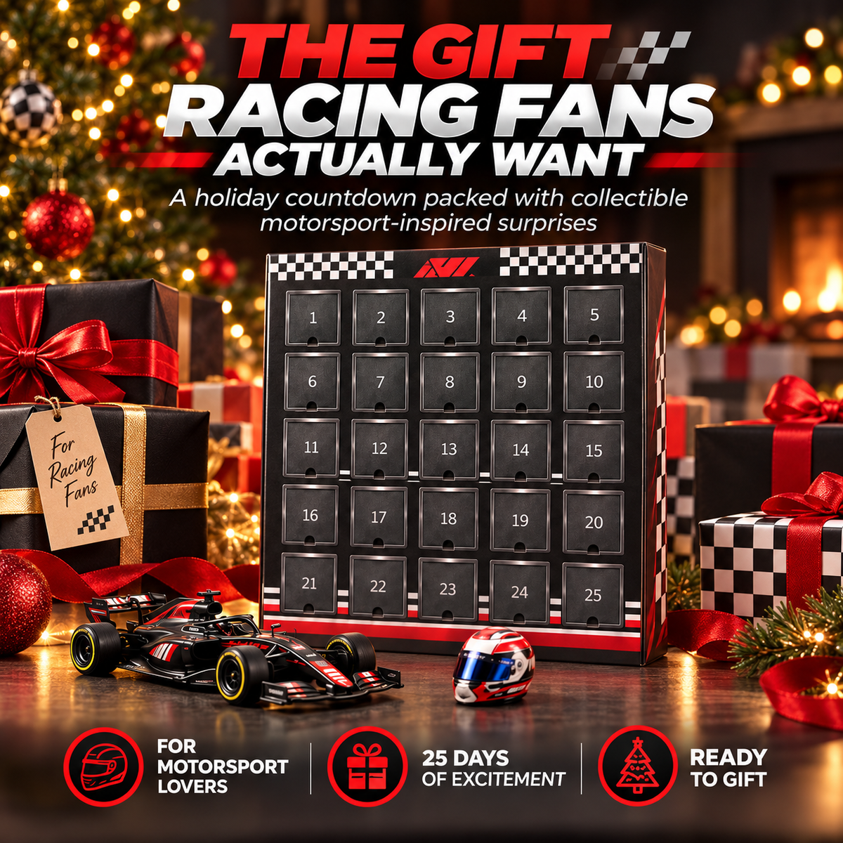 🏎️🏁 25-Day Racing Advent Calendar 2026 🎄🎁 F1-Inspired Mini Race Car & Driver Collectibles 🏆🔥 Christmas Countdown Surprise Box 🎅✨ Perfect Gift for Racing Fans 🎁