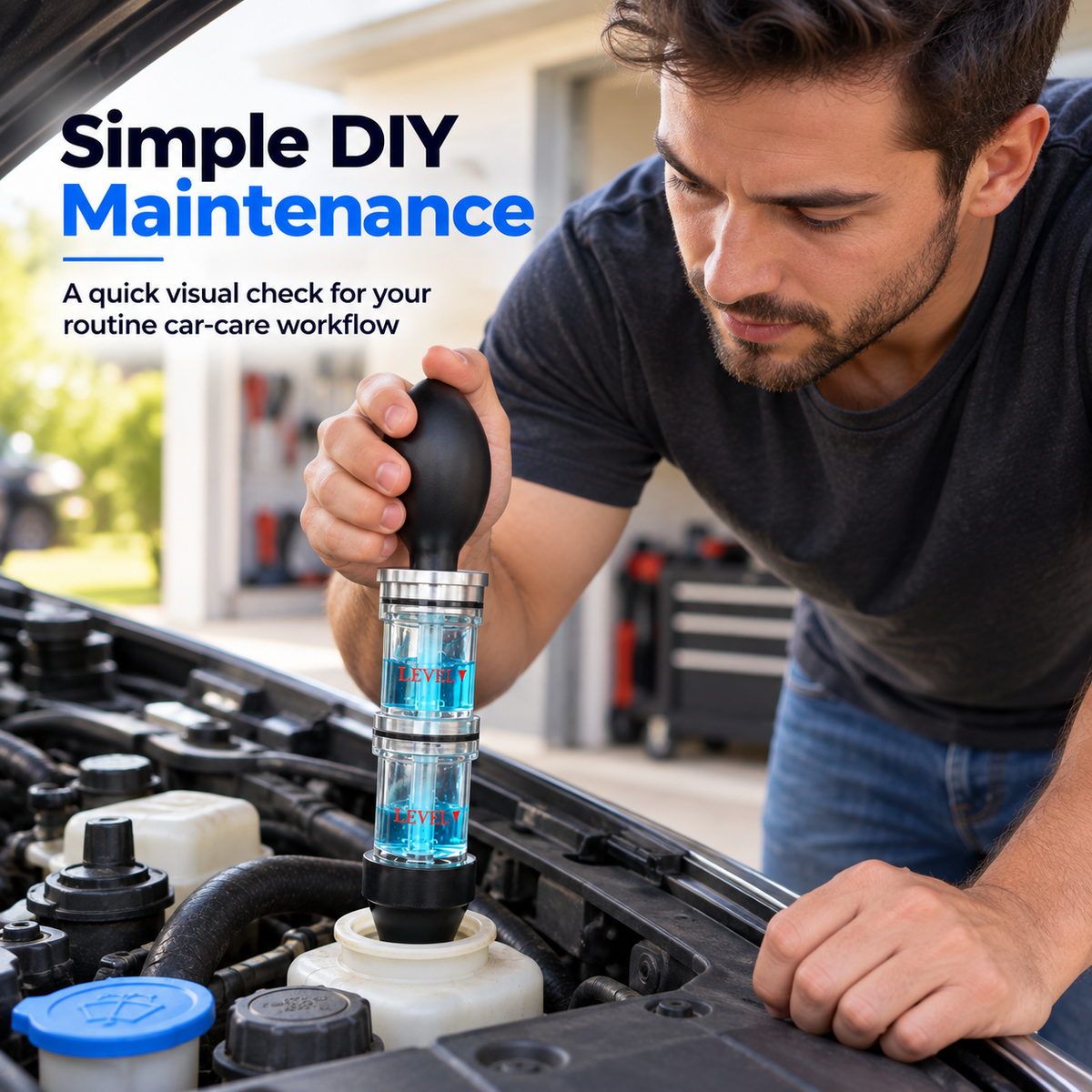 🔧 Dual-Chamber Head Gasket Leak Tester – Visual Combustion Leak Check Tool