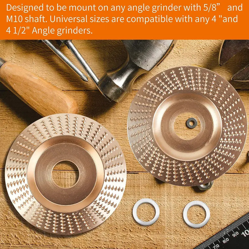 3-Piece Wood Carving Disc Set – Flat, Curved & Inclined Grinder Wheels