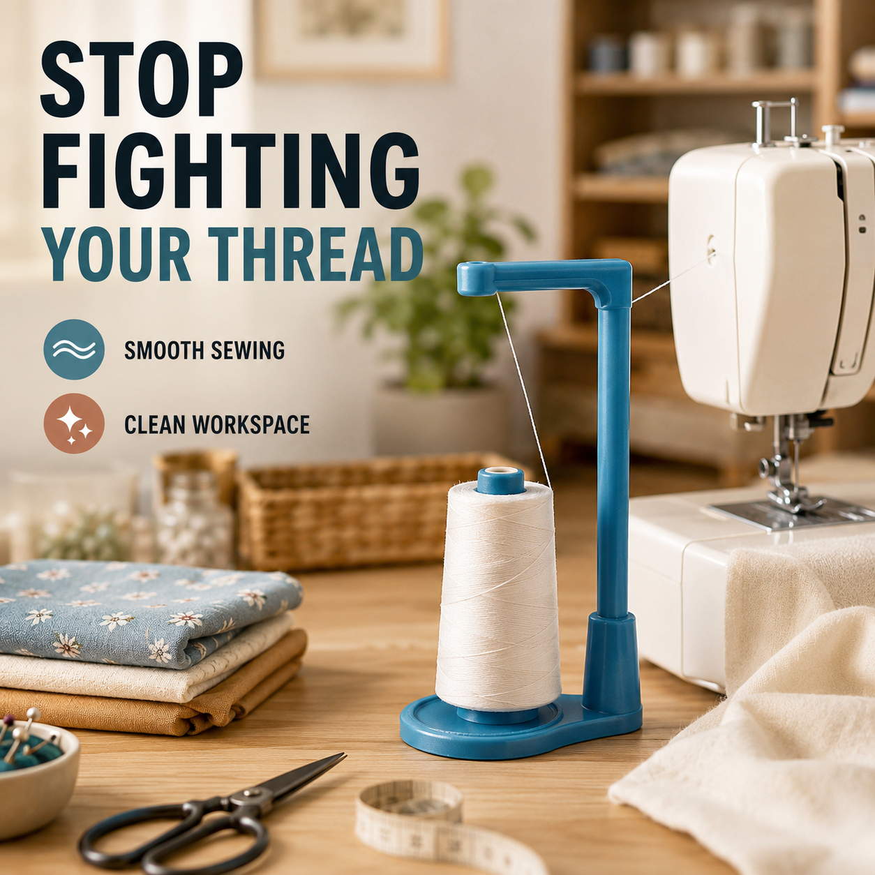 🧵Universal Sewing Machine Thread Holder – Stable Spool Stand for Quilting & Crafting