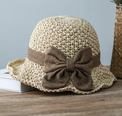 🔥✨Summer Sale 50% OFF|Handmade Vintage Bow Straw Hat