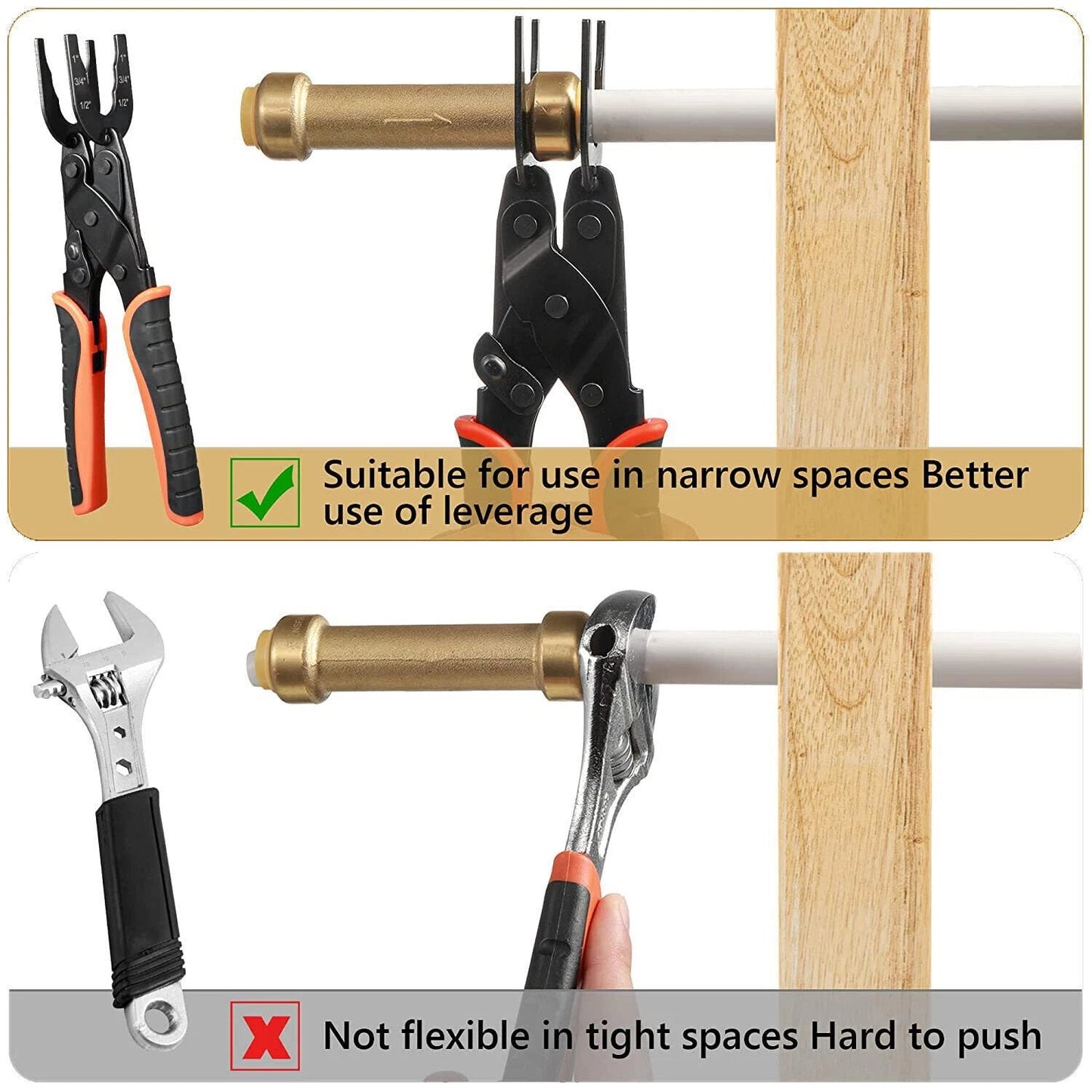 🔥LAST DAY 49% OFF - 🛠️ Push Fit Disconnect Tool – 1/2", 3/4", 1" Brass Fitting Removal Pliers for Plumbing Repair & DIY Projects