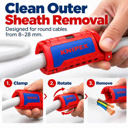 🔧⚡ KNIPEX Professional 2-in-1 Cable Stripping Tool 🔥✂️ Multi-Size Wire Stripper & Cable Jacket Remover 💪🛠️ Fast, Precise & Easy to Use | For Electricians & DIY Projects 🚀