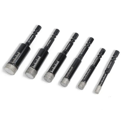 6-Piece Diamond Drill Bit Set for Tile & Stone
