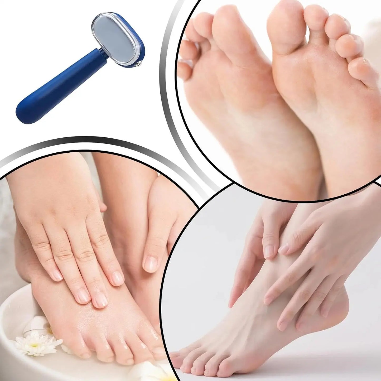🦶Dual‑Sided Foot Callus Remover, Replaceable Stainless Steel Blade Foot Scraper