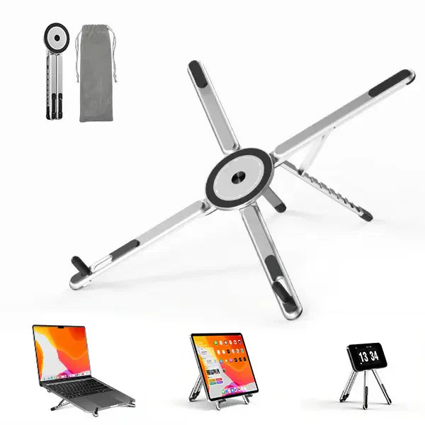 Portable Laptop Stand with Magnetic Phone Holder