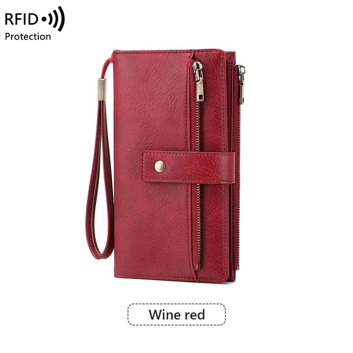 🔥Last Day 49% OFF-Women's long wallet, stylish clutch, elegant solid color RFID blocking wallet