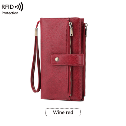 🔥Last Day 49% OFF-Women's long wallet, stylish clutch, elegant solid color RFID blocking wallet
