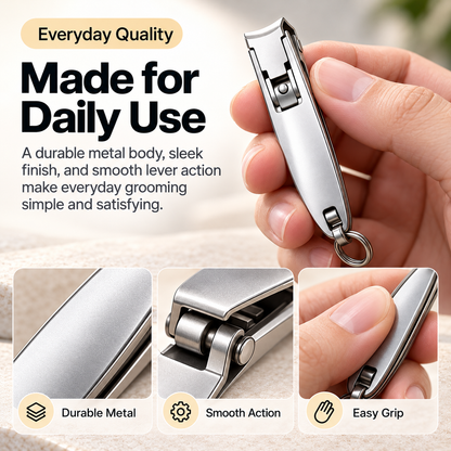 Ultra-Slim Folding Nail Clipper – 2-in-1 Portable Nail Cutter with File & Keyring