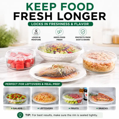 🥗🍽️100PCS Stretch Bowl Covers – Freshness Sealed, Waste Reduced
