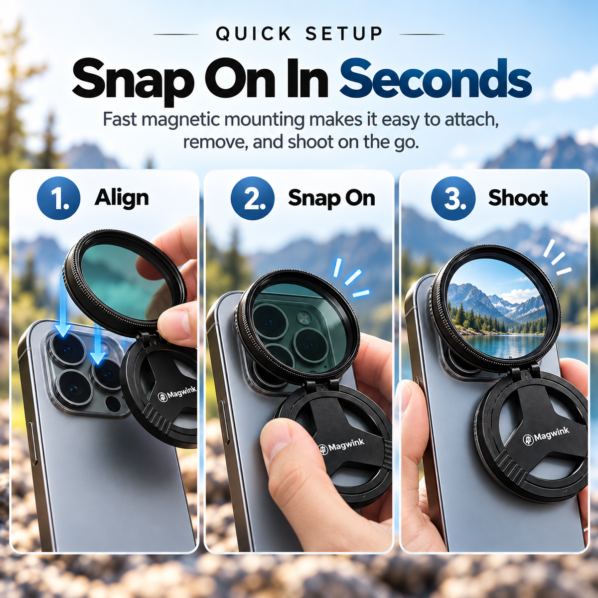 📸✨ Magnetic CPL Phone Camera Filter 🔥 Anti-Glare Polarizing Lens | HD Optical Coating 🌈 Quick Snap-On & Rotatable Design 📱