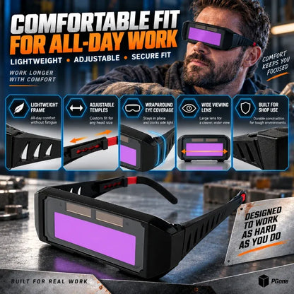 Auto-Darkening Anti-Glare Welding Glasses