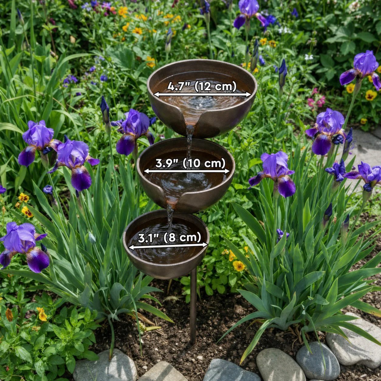 🔥Bring Life Back To Your Garden – Peaceful Cascading Rain Catcher Bird Bath For Welcoming Garden Wildlife🌿🐦