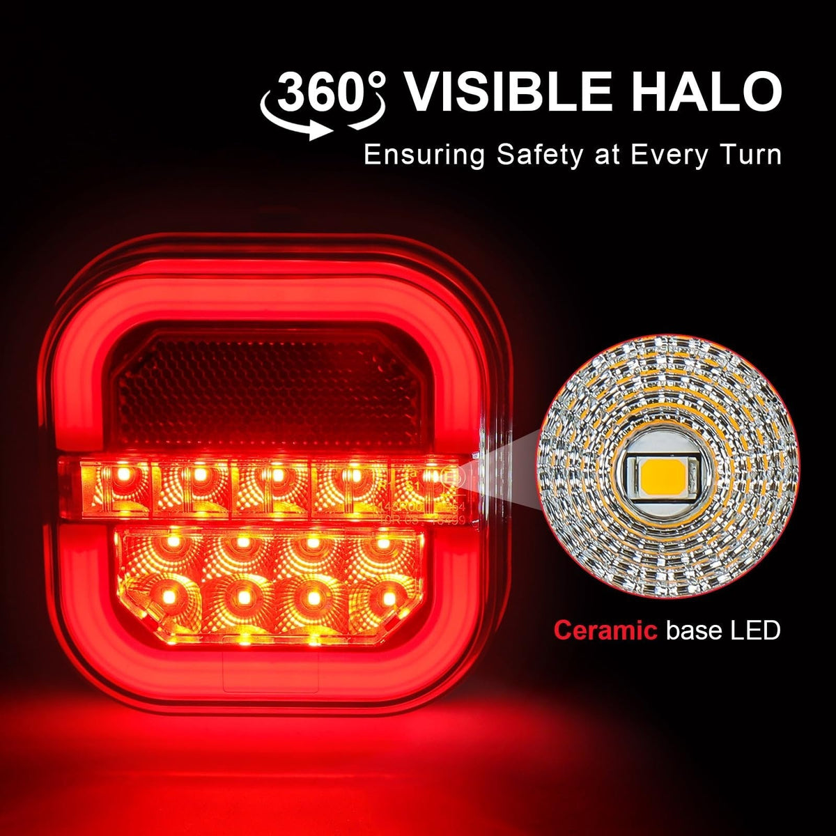 🚚 Wireless Magnetic Trailer Light Kit – Rechargeable LED Brake, Turn & Tail Lights