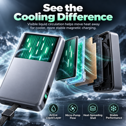 Liquid-Cooled Qi2 25W Magnetic Power Bank 10000mAh