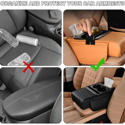 🚗✨4-in-1 Car Armrest Storage Organizer – Cup Holder, Phone Stand & Center Console Storage Bag