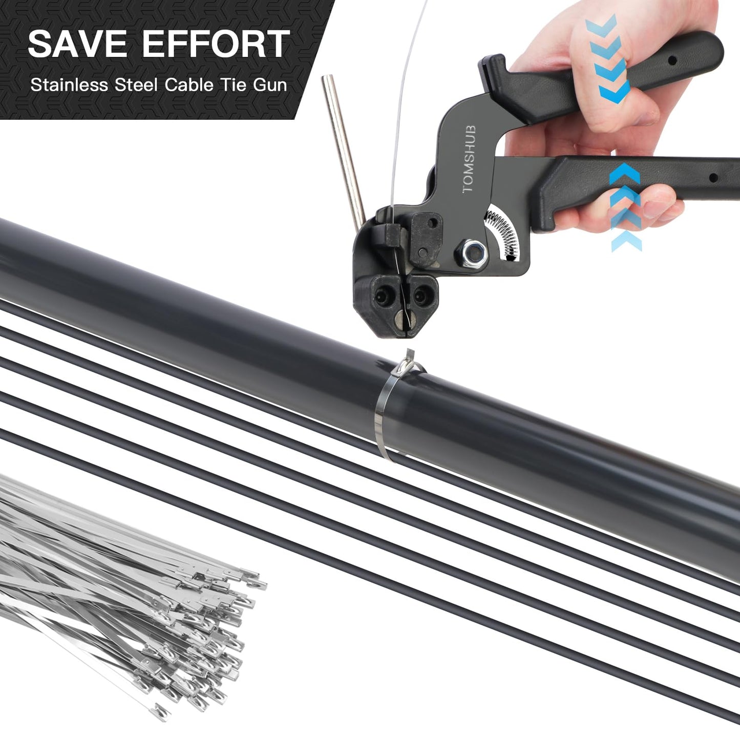 🔥Stainless Steel Cable Tie Gun with Metal Zip Ties