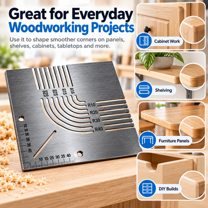 🛠️✨ Precision Corner Radius Router Template – Perfect Rounded Corners Made Easy! 📐🪵 | Multi-Size Woodworking Guide for DIY & Professionals 🔥