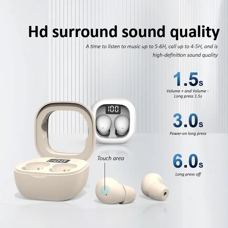 Sleep Earbuds for Side Sleepers,Invisible Smallest Wireless Bluetooth Earphones,Hidden Headset for Small Ears,Earbuds with Mic for Phone