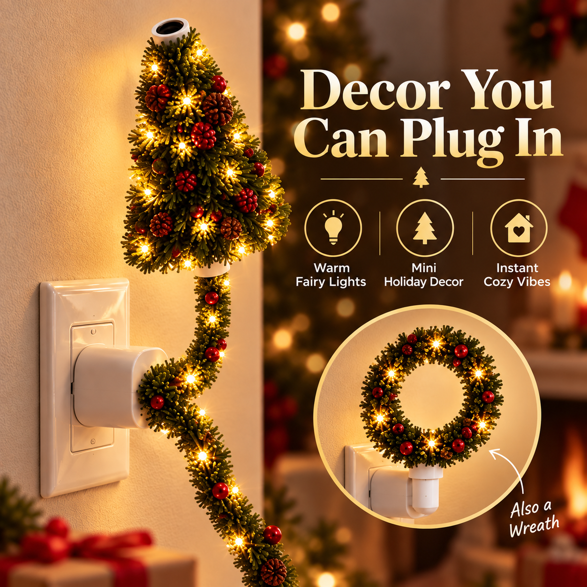🎄 Plug-In Christmas Tree Projector Night Light – Festive Ceiling & Wall Holiday Display