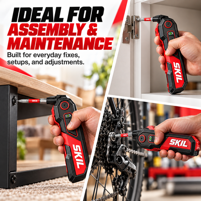 🛠️Rechargeable Powered Folding Hex Key – 3-Angle Electric Driver with 11-Piece Bit Set