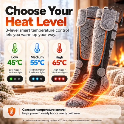 🔥Rechargeable Heated Socks – 3-Level 5V Over-the-Calf Winter Warmers
