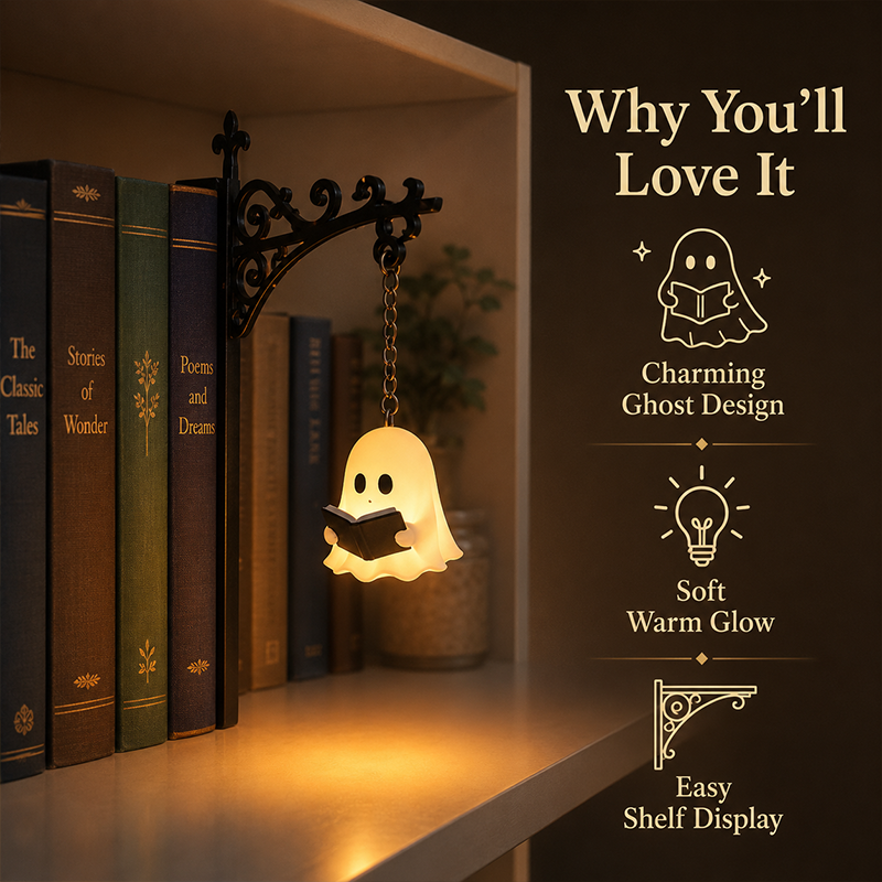 🔥Summer Sale 49% OFF🔥Cozy Reading Ghost Bookshelf Lamp