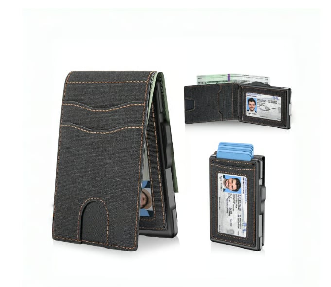 ⚡Hot Sales 49% OFF🔥Pop-Up Aluminum Wallet for Men – RFID Blocking, Slim Leather Front Pocket, Cash Slot & ID Window, Gift Box Included