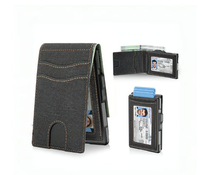 ⚡Hot Sales 49% OFF🔥Pop-Up Aluminum Wallet for Men – RFID Blocking, Slim Leather Front Pocket, Cash Slot & ID Window, Gift Box Included