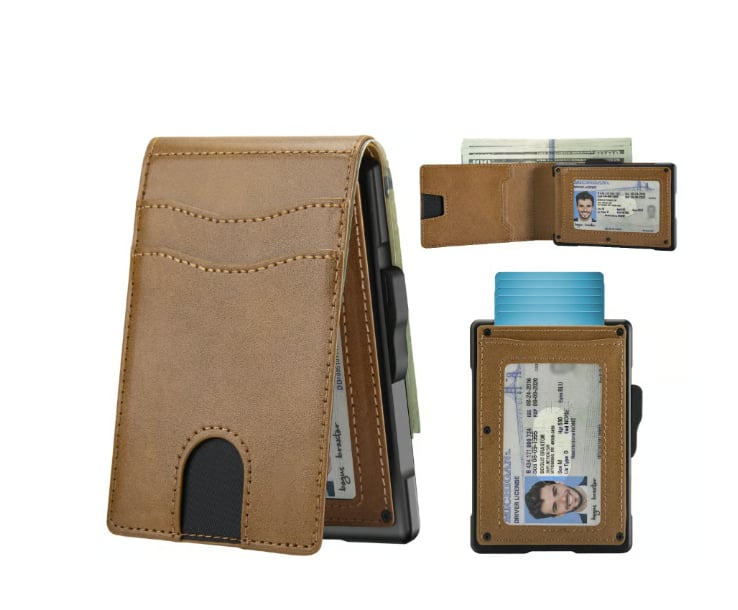 ⚡Hot Sales 49% OFF🔥Pop-Up Aluminum Wallet for Men – RFID Blocking, Slim Leather Front Pocket, Cash Slot & ID Window, Gift Box Included