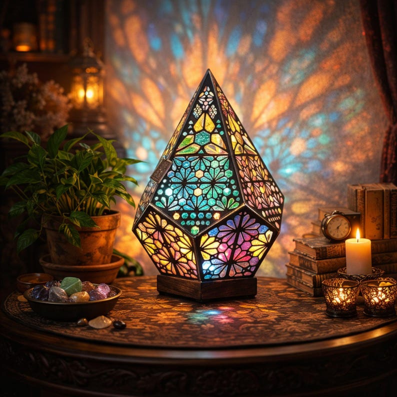Wooden Bohemian LED Projection Table Lamp(USB Plug‑in)