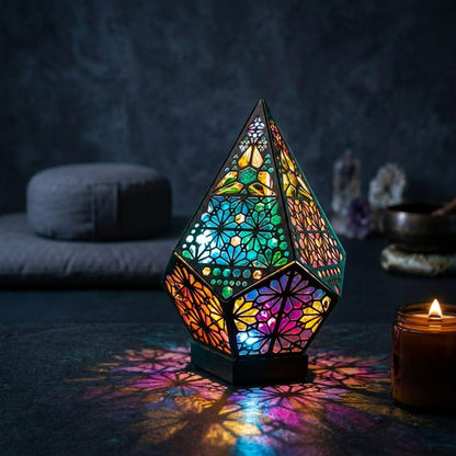 Wooden Bohemian LED Projection Table Lamp(USB Plug‑in)