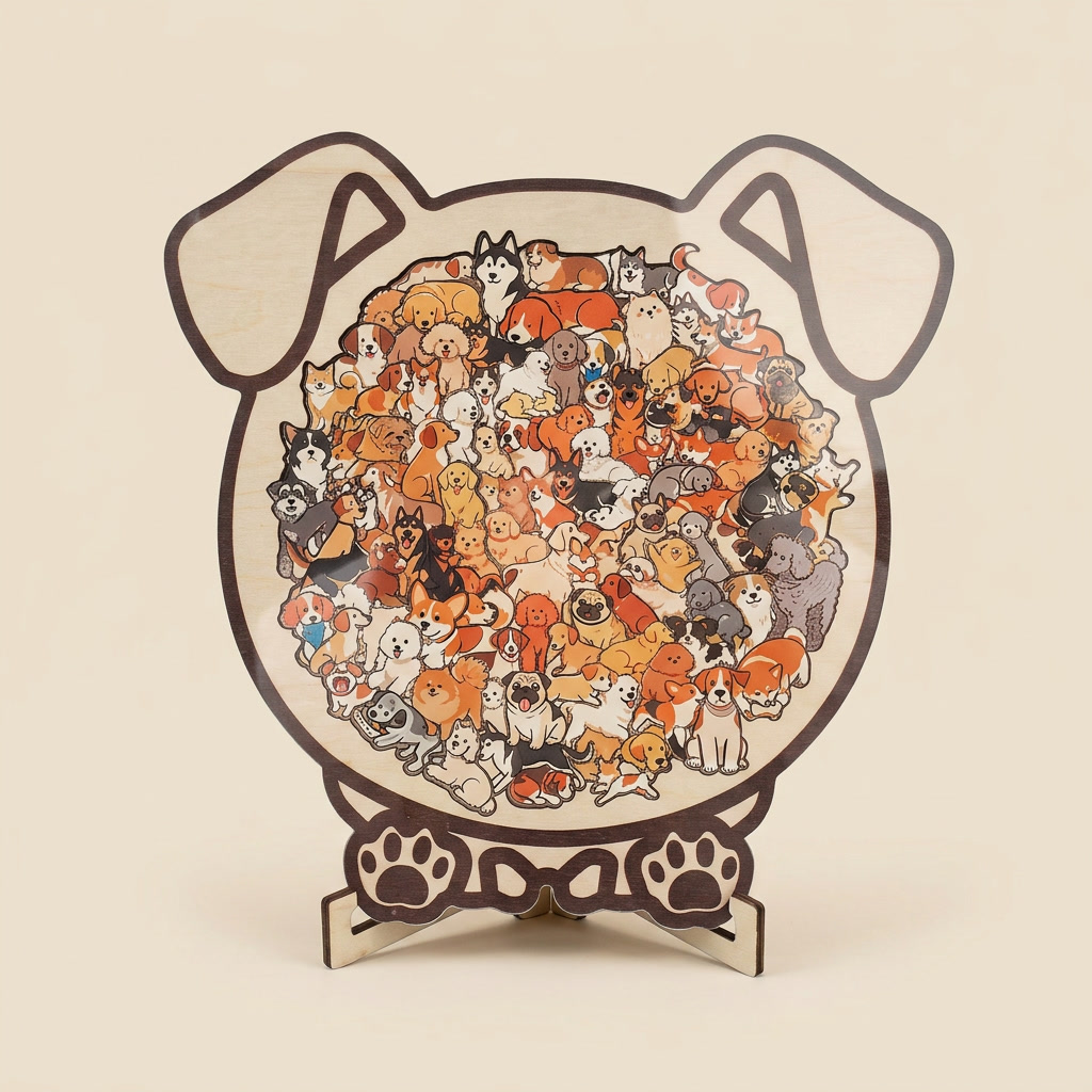 🔥LAST DAY 50% OFF 🛍️135-Piece Morandi-Colored Cat Shaped Wooden Jigsaw Puzzle