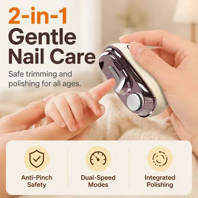 ⏳Time-Limited Special⏰2-in-1 Smart Electric Nail Trimmer & Polisher for All Ages